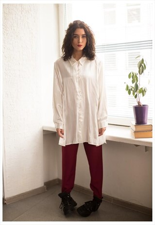 VINTAGE 80'S WHITE BUTTON UP SHIRT