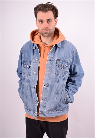 RIFLE MENS VINTAGE DENIM JACKET LARGE BLUE 90'S