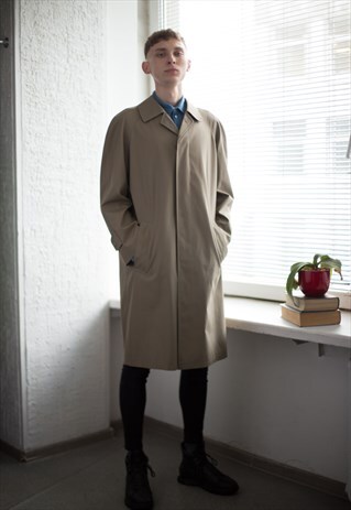 VINTAGE 80'S BROWN MINIMALIST CLASSIC COAT