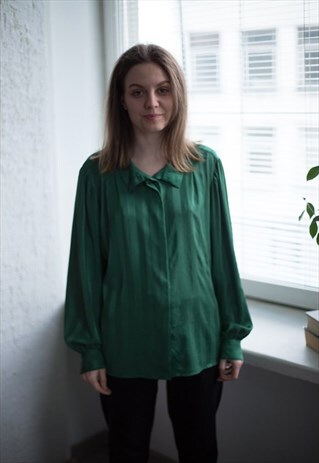 VINTAGE 80'S GREEN BLOUSE