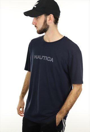 VINTAGE NAUTICA SPELL OUT T SHIRT TEE