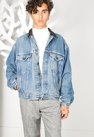 VINTAGE 80'S LEVI'S BLANKET DENIM JACKET / S0100