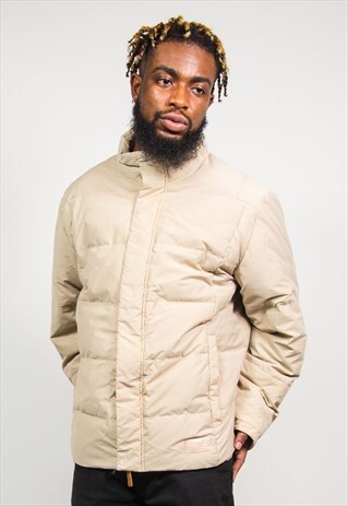 90'S VINTAGE BEIGE PUFFER JACKET PUFFA COAT