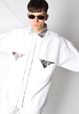 VINTAGE 80S WHITE LONG SLEEVE SHIRT