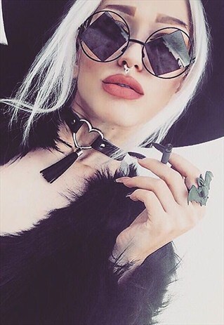 COCO BLACK METAL ROUND SUNGLASSES