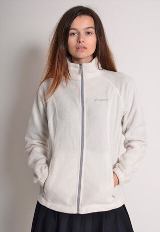 VINTAGE COLUMBIA FLEECE JACKET WHITE