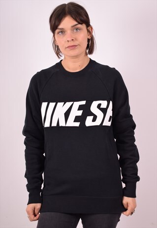 NIKE WOMENS VINTAGE SWEATSHIRT SMALL BLACK 90S