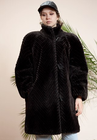 AVANT GARDE, OVERSIZED, FAUX FUR COAT