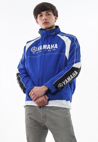 VINTAGE YAMAHA RACING COAT BLUE BLACK