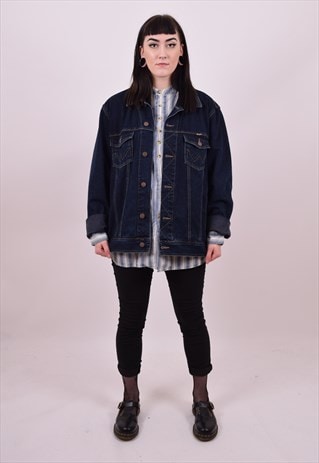 VINTAGE 90'S BLUE DENIM REWORKED OVERSIZED JACKET XX LARGE