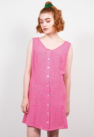 VINTAGE 90'S GINGHAM MINI DRESS