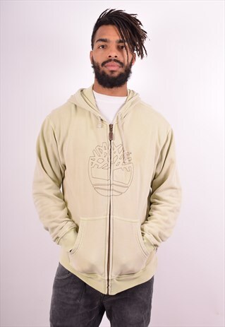 TIMBERLAND MENS VINTAGE HOODIE JACKET MEDIUM GREEN 90S