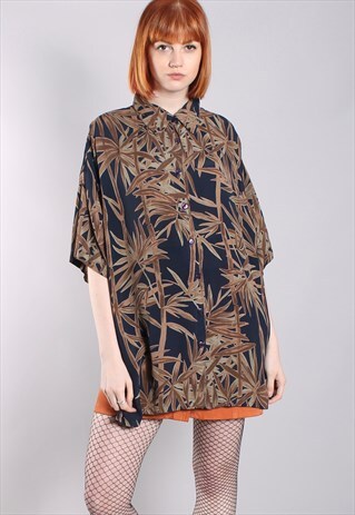 VINTAGE 90S HAWAIIAN SHEER OVERSIZE SHIRT