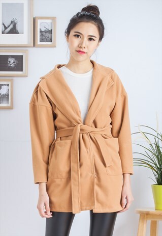 CAMEL WRAP COAT