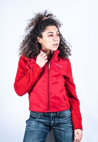 VINTAGE POLO RALPH LAUREN FLEECE IN RED WITH A ZIP