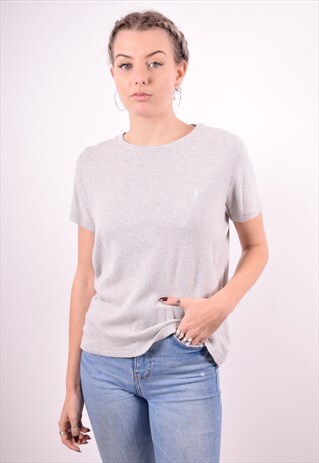 RALPH LAUREN WOMENS VINTAGE T-SHIRT TOP XL GREY 90'S