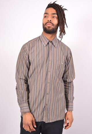 VINTAGE LACOSTE SHIRT STRIPES GREY