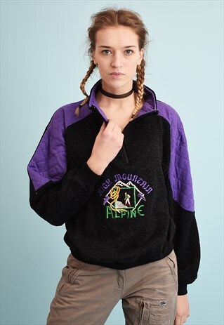 80'S RETRO ATHLEISURE SPORTS EMBROIDERED SWEATSHIRT JUMPER
