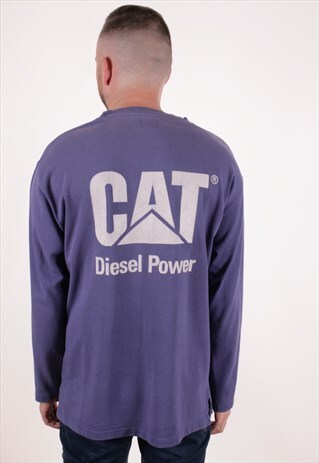 90S VINTAGE CAT CATERPILLAR LONG SLEEVED TOP AA7717