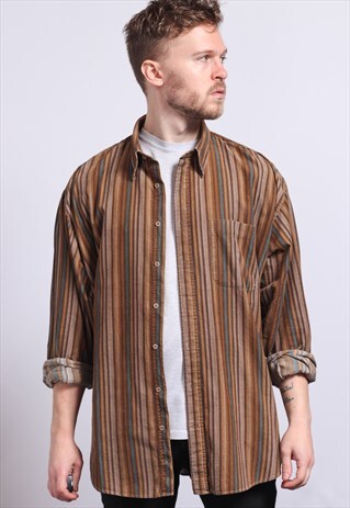 VINTAGE CORDUROY STRIPED SHIRT