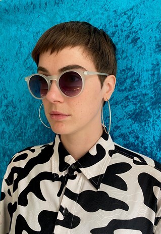 ROUND SUNGLASSES WITH MATTE FINISH - BLUE