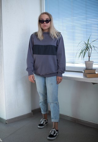 VINTAGE 90'S GREY LONG SLEEVED JUMPER
