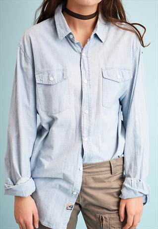 90'S RETRO DENIM MINIMALIST TEEN SHIRT TOP