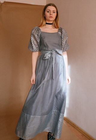 VINTAGE 80S SILVER MAXI DRESS