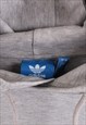 VINTAGE MEN'S ADIDAS ORIGINALS GREY BLACK PULL OVER HOODIE