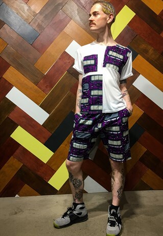 REWORKED SET OF TEE SHIRT & SHORTS