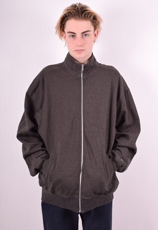 CHAMPION MENS VINTAGE TRACKSUIT TOP JACKET XL GREY 90'S