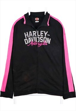 Vintage 90's Harley Davidson Jumper Zip Up Long Sleeve Black