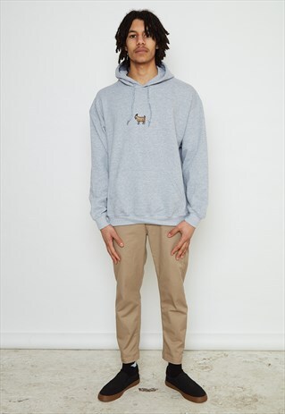 GOAT EMBROIDERED GREY HOOD