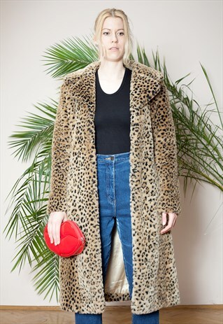 AVANT GARDE, OVERSIZED, FAUX FUR LEOPARD COAT