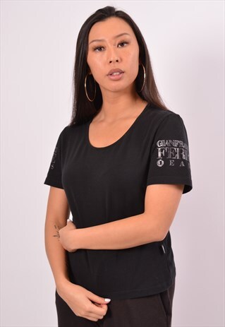 VINTAGE GIANFRANCO FERRE T-SHIRT TOP BLACK