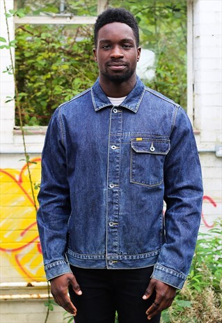 RETRO DENIM JACKET WITH MUSTARD YELLOW LINING