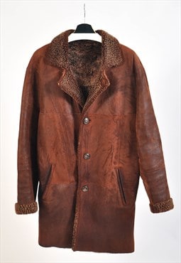Vintage 00s suede leather shearling coat