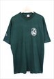 Vintage Graphic Tee Forest Green With Contrast Print 
