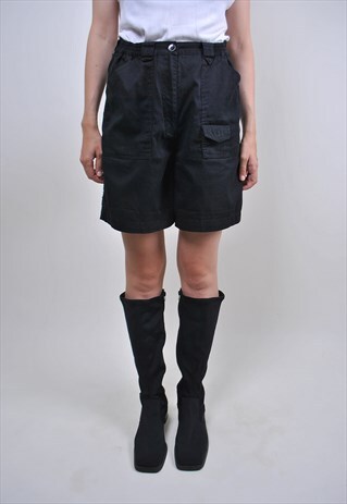 VINTAGE BLACK WORKER CARGO SHORTS