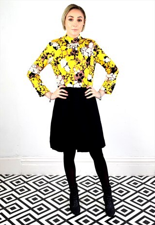 VINTAGE 60'S JAPANESE ABSTRACT PRINT MOD DRESS