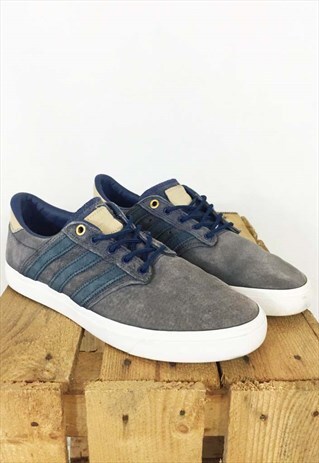 VINTAGE ADIDAS ORIGINALS TRAINERS BLUE SUEDE