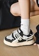 MELTED PLATFORM SNEAKERS CHUNKY SOLE SKATER SHOES IN BLACK