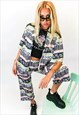 JUNGLECLUB FAUX SILK CULOTTES WITH TRIBAL 90'S PRINT