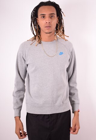 NIKE MENS VINTAGE SWEATSHIRT JUMPER MEDIUM GREY 90S