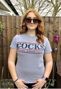 American retro Cocks university T-shirt 