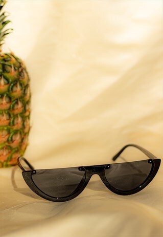 HALF FRAME SUNGLASSES BLACK
