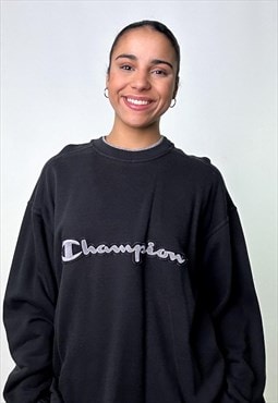 Black 90s Champion Spellout Sweatshirt