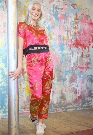 CROP TROUSERS & TOP CO-ORDINATES IN RED DRAGON TASSELS