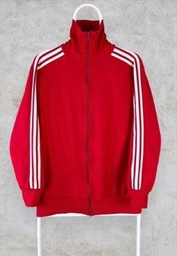 Vintage Adidas 70s 80s Red Track Top Jacket Super Rare Small