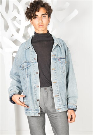 VINTAGE 80'S LEVI'S BLANKET DENIM JACKET / S0102